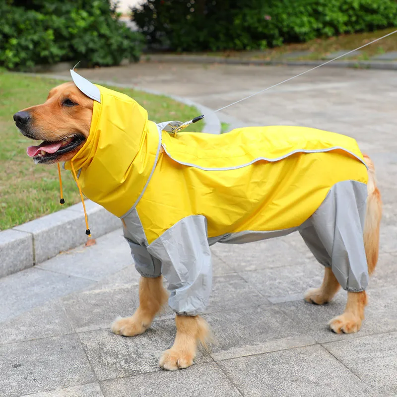 

Dog Raincoat Waterproof Dog Suits Dot Rain Cape For Medium Big Dogs Hooded Jacket Poncho Pet Rain Coat