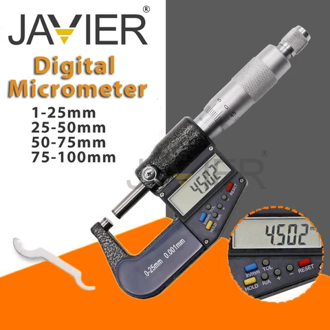 Цифровой микрометр JAVIER 0-25/25-50/50-75/75-100 мм