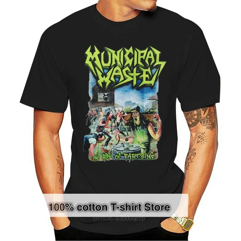 

Men 2019 Brand Clothing Tees Casual Municipal Waste The Art Of Partying On Black T-shirt Medium