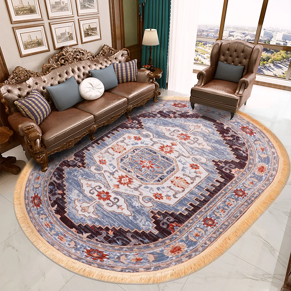 

Modern American Bohemian Oval Rugs And Carpets For Home Living Room Carpet Bedroom Sofa Coffee Table Floor Mat Study Rug Tapis
