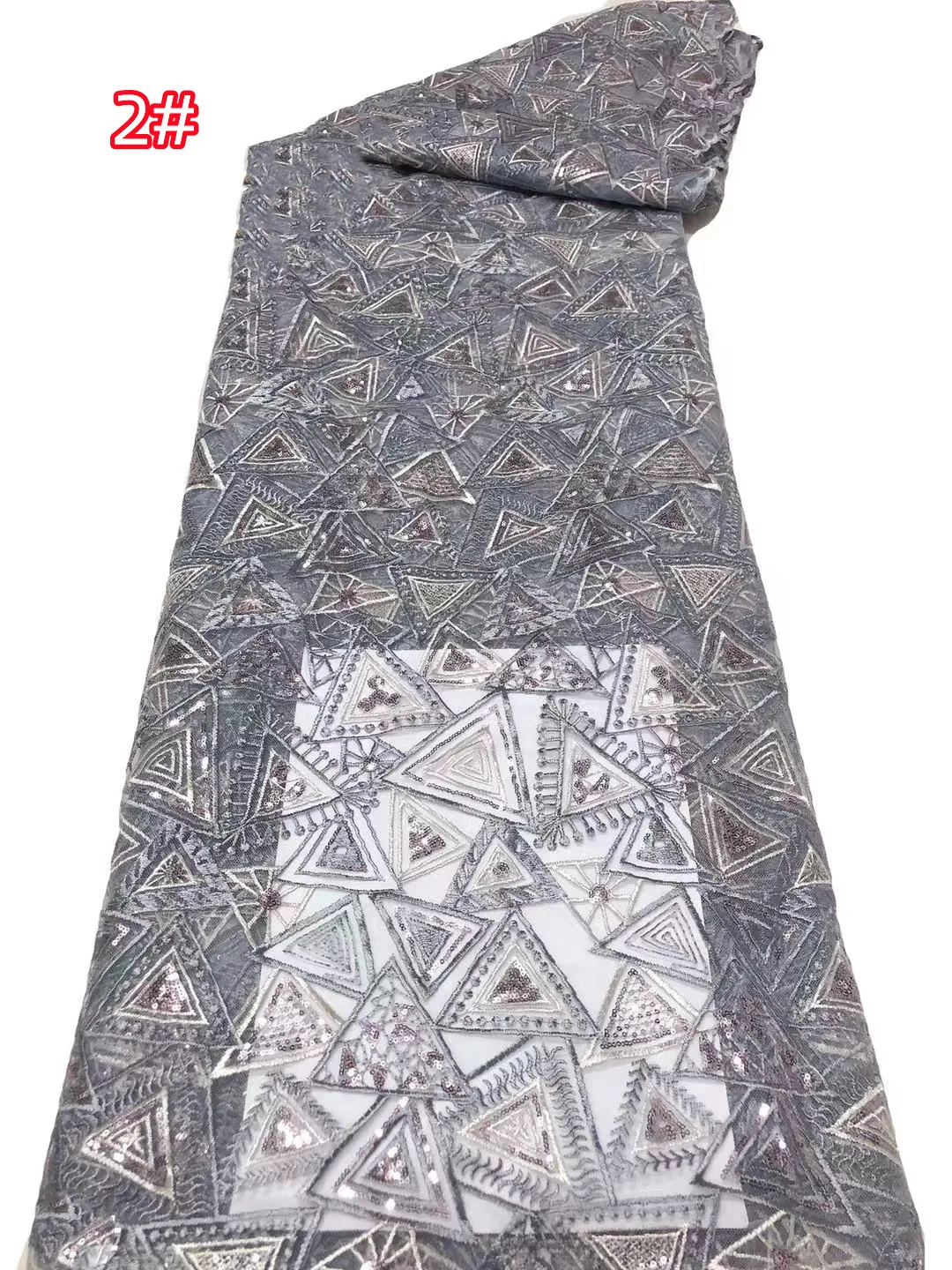 Новая высококачественная кружевная ткань с геометрическим узором и вышивкой