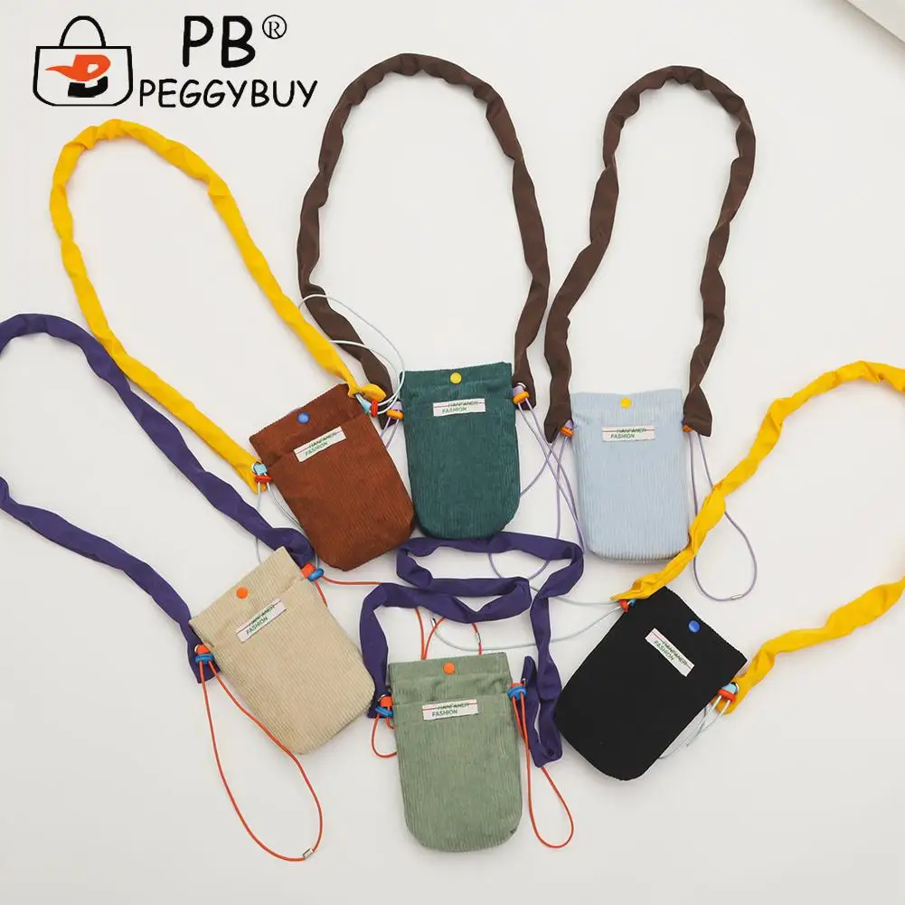 

Fashion Mini Contrasting Colors Shoulder Crossbody Bag Casual All-match Female Velvet Phone Coin Purses Soft Cloth Messenger Bag