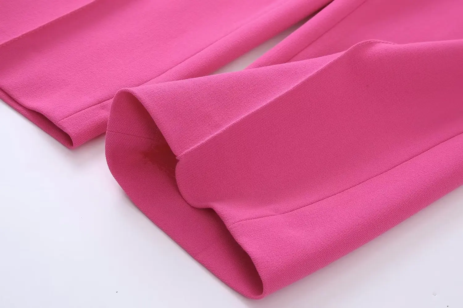 New Loose Women Blazer Vintage Long Sleeve Jacket Coat Cuffs With Feathers Ladies Outerwear Stylish Top Pants Set of 2 Home Suit