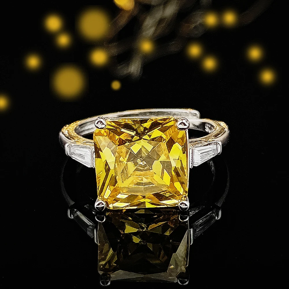 Новинка 2022 роскошное желтое обручальное кольцо принцессы для женщин Подарок на