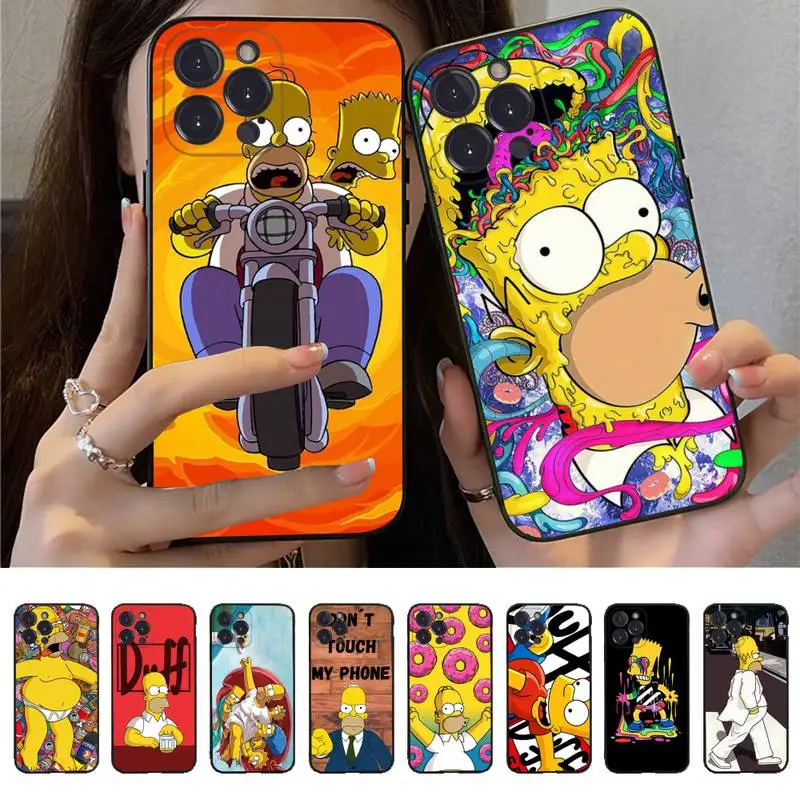 

Funny Cartoon Homer Family Phone Case For iPhone 14 13 12 Mini 11 Pro XS Max X XR SE 6 7 8 Plus Soft Silicone Cover