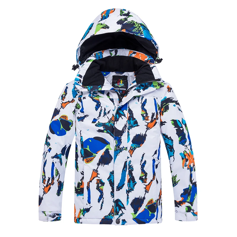 Boy's Waterproof Ski Jacket Kids Warm Winter Snow Coat Fleece Snowboarding Jackets Thick Hooded Windproof Raincoat SK042