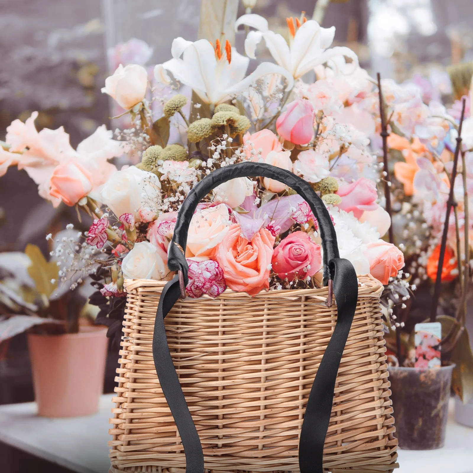 

Decorative Basket Rattan Flower Miss Messenger Bag Women Crossbody Sundries Storage Cotton Organizer Wicker