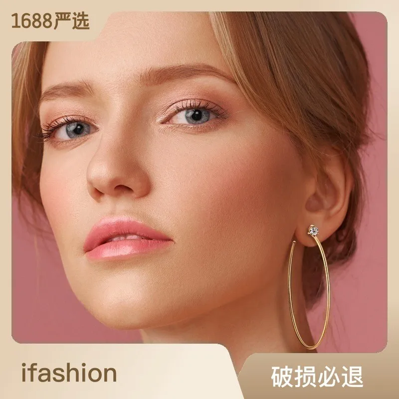 EMO-150 Lefei модные классические серьги с муассанитом и преувеличенным кругом для