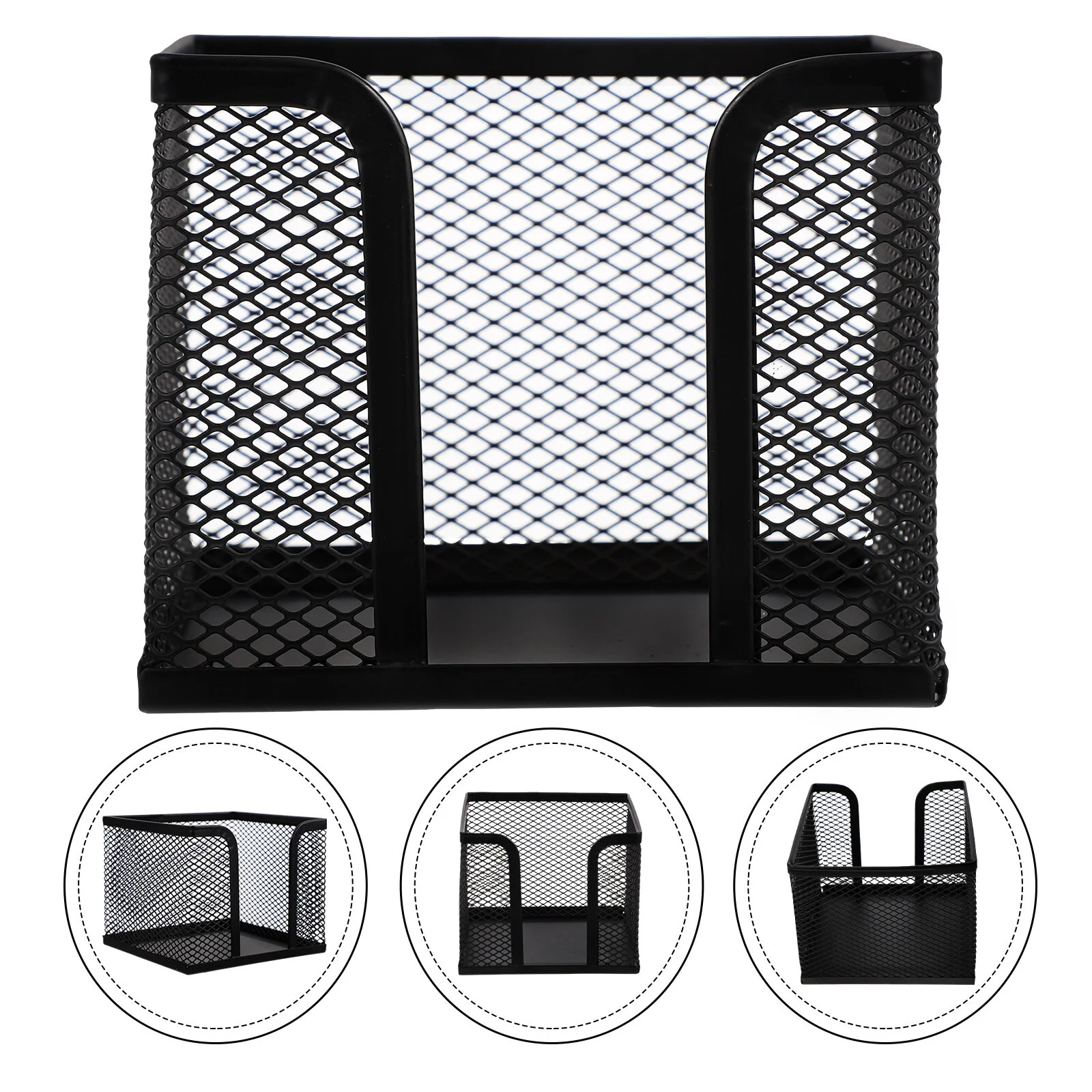 

Iron Mesh Storage Box Notepad Holders Metal Office Dispenser Desktop Memo Student Container