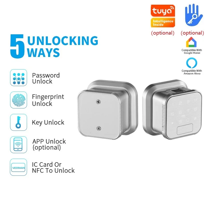 

Tuya WIFI Smart Electronic Door Lock Fingerprint Lock TTlock Fingerprint Password IC Card APP Key Unlock USB Emergency Charge