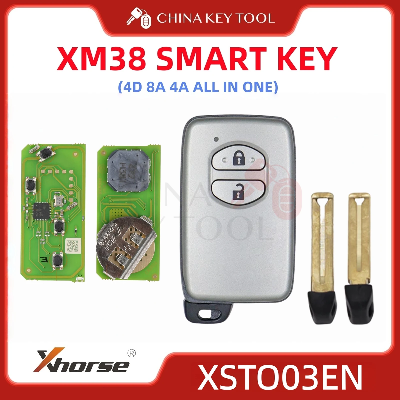 

1PCS Xhorse Universal Smart Remote Universal Key XM38 For Toyota Style XSTO03EN 4 Button