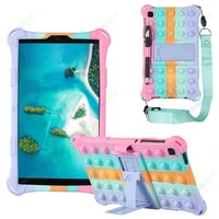 soft silicone kids case for samsung galaxy tab a 7 lite 8 7 2021 sm t220 sm t225 sm t290 tablet funda kickstand cover with strap