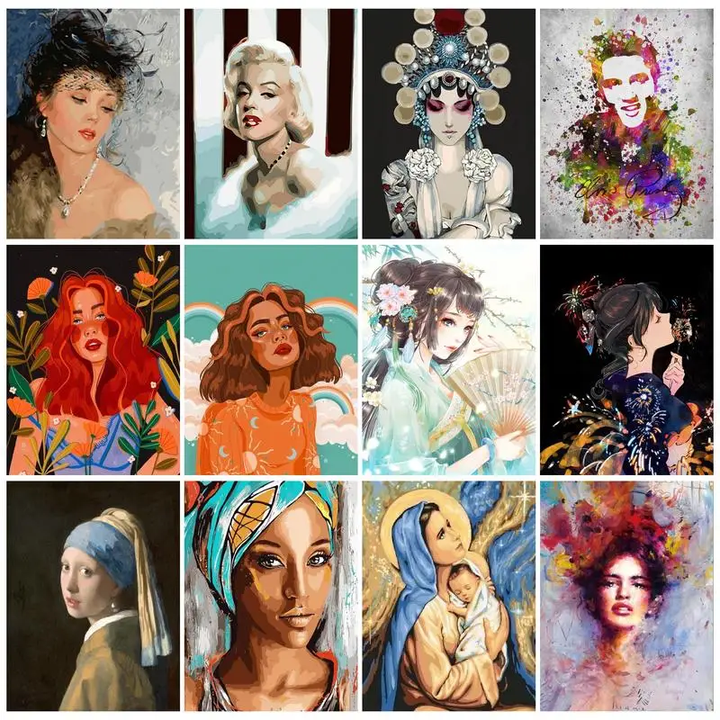 

CHENISTORY DIY Painting By Number Kit For Adults Figure Pictures By Numbers For Home Wall Art Decor Gift Canvas Drawing Painted