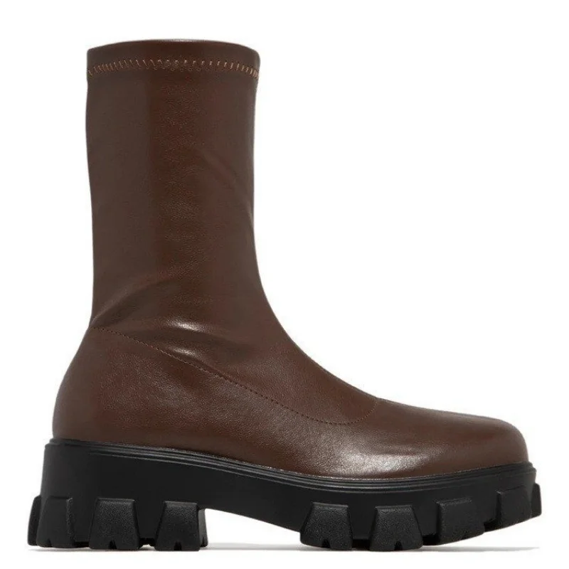 

Fashionable Short Boots Women's 2022 Temperament New Simple and Comfortable High Thick Soled Boots Daily Ankle Boots Unisex