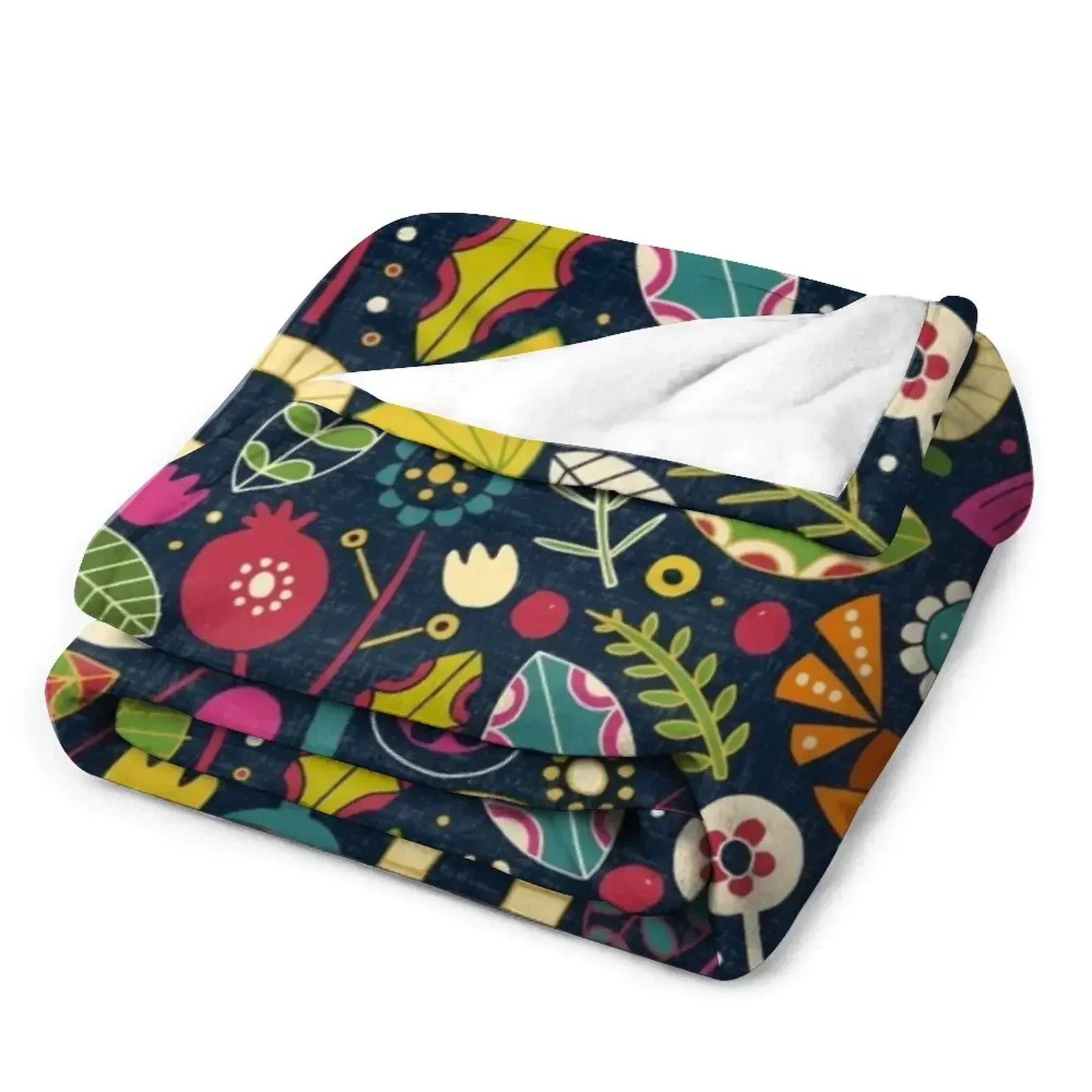 BLOM INDIGO Throw Blanket Flannel Fabric for winter Blankets