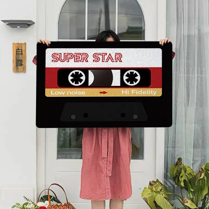 

Chinese Retro Tape Door Mats Dust-proof Non-slip Mats Home Door Entry Door Carpets Can Be Cut Door Mats