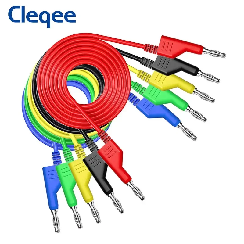 

CLEQEE Cleqee P1036 Провода-выводы "банан"- "банан" 4 мм 1 метр 5 штук