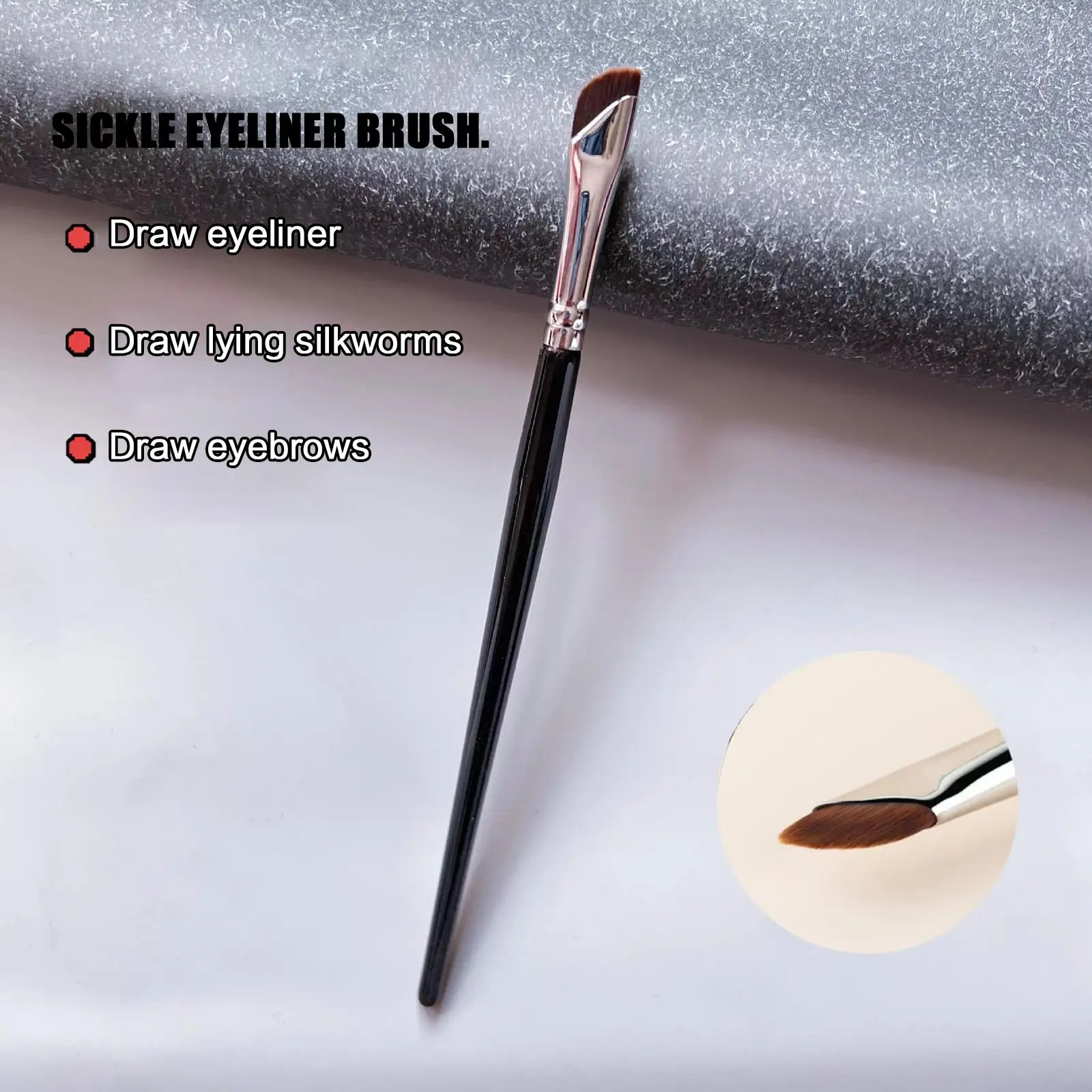 

New Sickle Eyeliner Brush Knife Edge Makeup Brush Liquid Brush Eyebrow Fine Thin Oblique Angle Flat Brush Ultra Eyeline