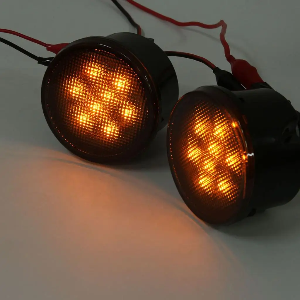 

1 пара желтых СВЕТОДИОДНЫХ указателей поворота с дымчатой линзой для Wrangler 07 16