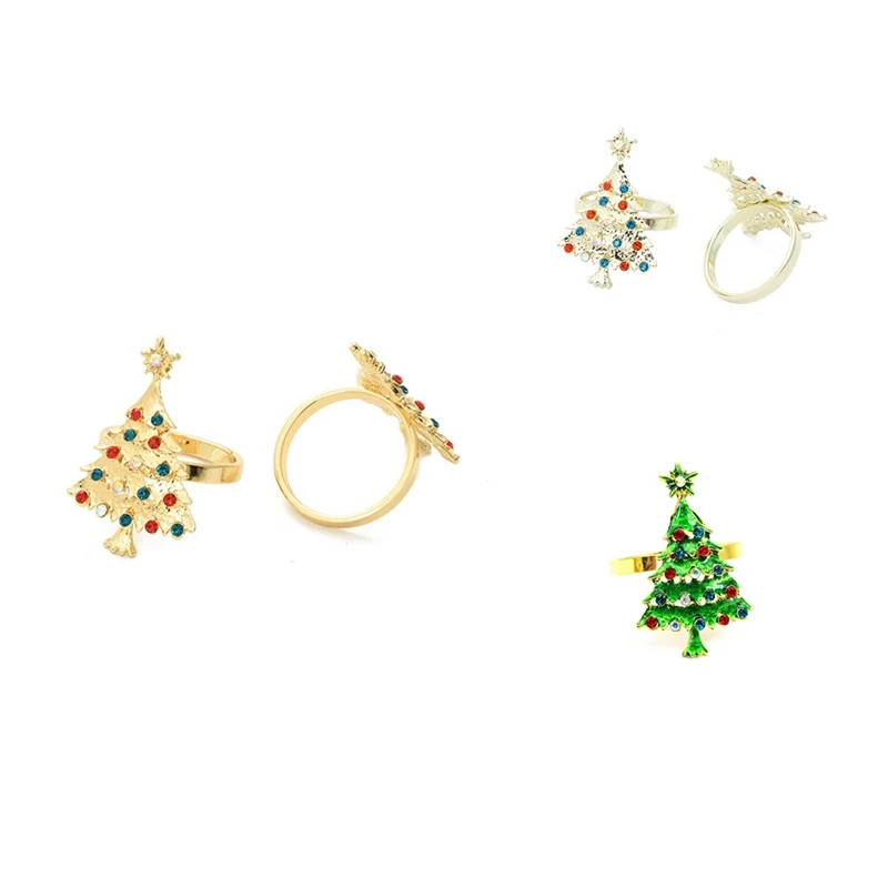 

8 шт., металлические кольца для салфеток в виде рождественской елки