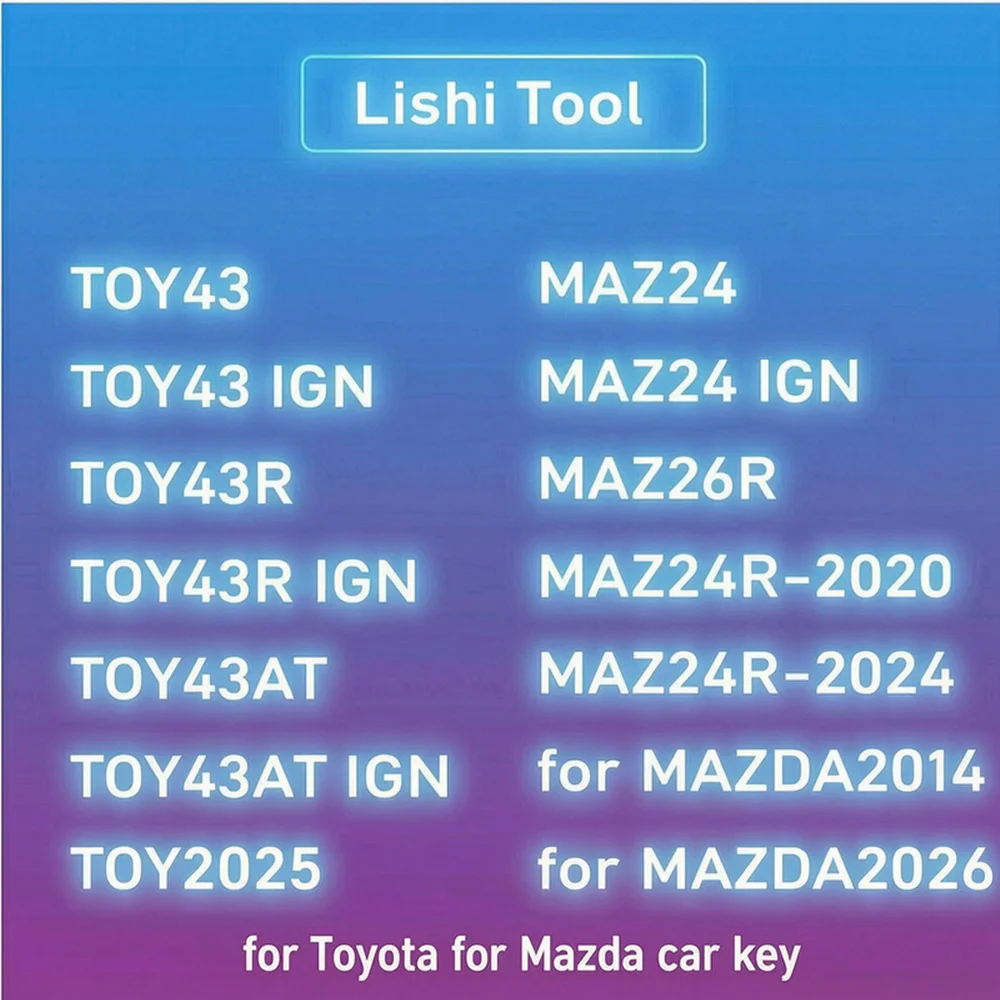 Новый инструмент Lishi для MAZ24, MAZ26R, MAZ24R-2020, MAZ24R-2024, MAZDA2014, MAZDA2024-SM, TOY2025, TOY43, TOY43R, TOY43AT, а также для Toyota (art.: 3920db51796d6) - 3920db51796d6