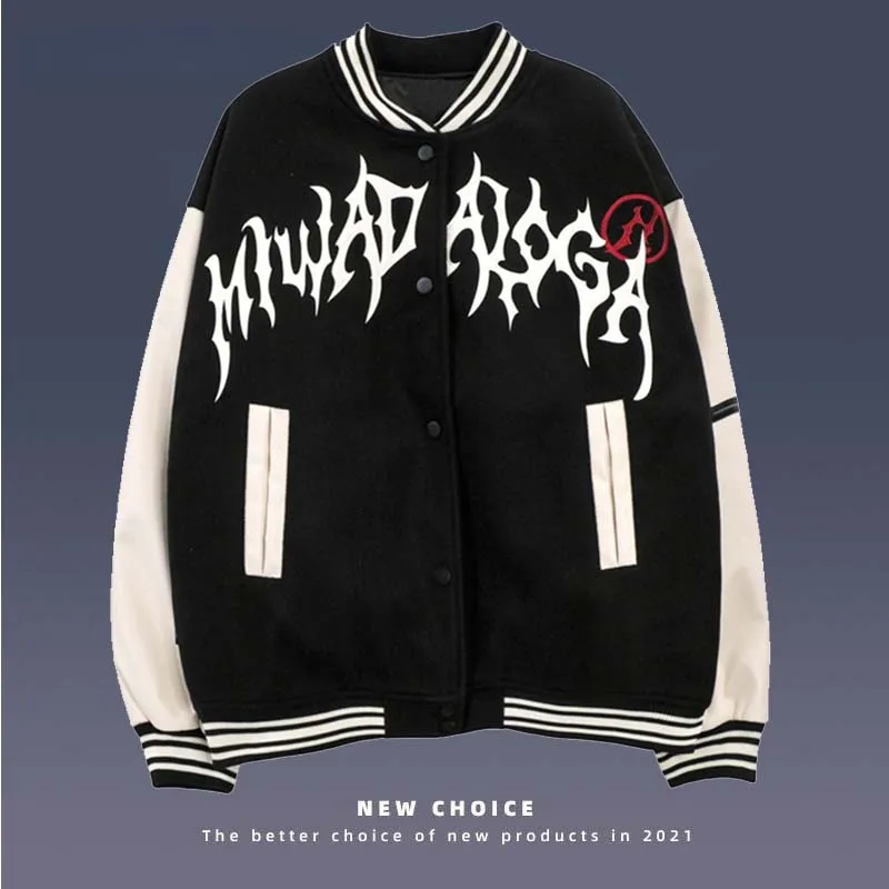 

Vintage Cotton Jackets Men Harajuku Letter Leather Patchwork Sleeve Padded Coat Mens Streetwear Hip Hop Casual Overcoat Couples