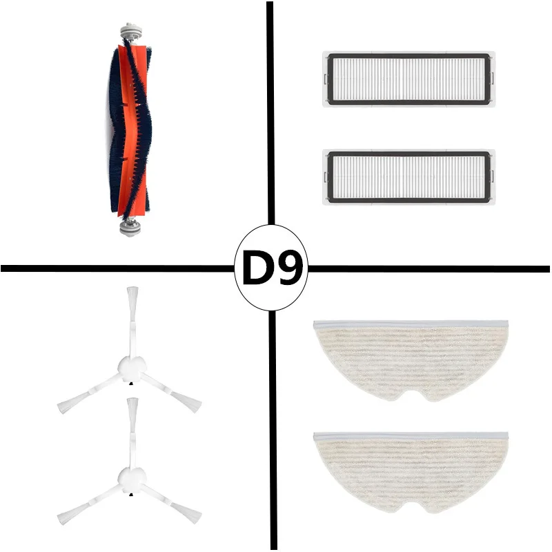 

Suitable For Dreame Hunting Sweeping Robot Lingtu D9 Accessories Main Brush Edge Brush Filter Cloth Main Brush Cover Wheel