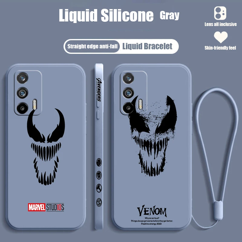 Веном Марвел Модный милый для Realme Q5 GT Neo 5 3T 3 XT X3 C55 C30 C21Y C11 C2 Explorer Master жидкий левый