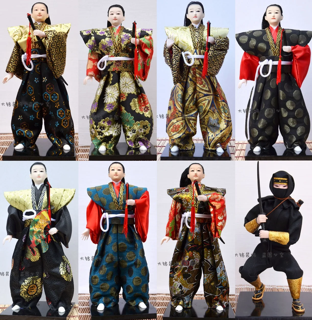 

Japanese Kimono Doll Folk Craft 30CM Samurai Home Restaurant Decoration