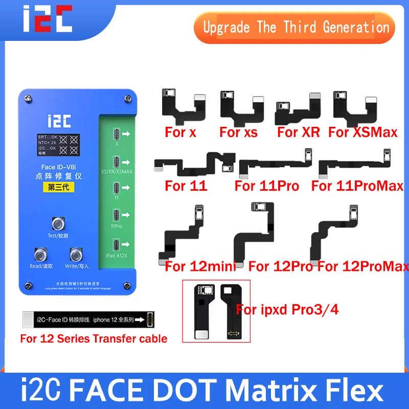 Программатор точечной матрицы I2C универсальный чип для iPhone X IFace-V8 pro max и iPad A12