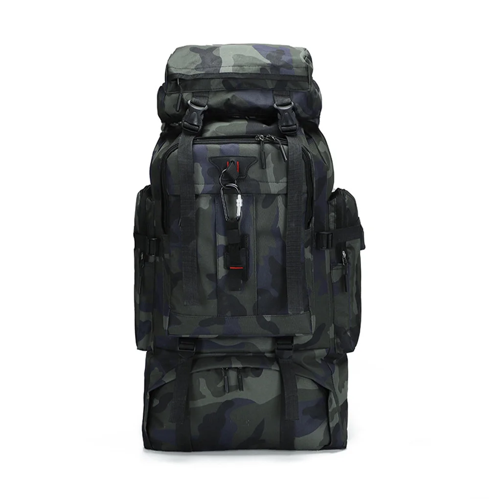 

Backpack Outdoor Trekking 80L Rucksack Camping Packsack with Pockets Zippered Travel Storage Bag with Rain Cover Black