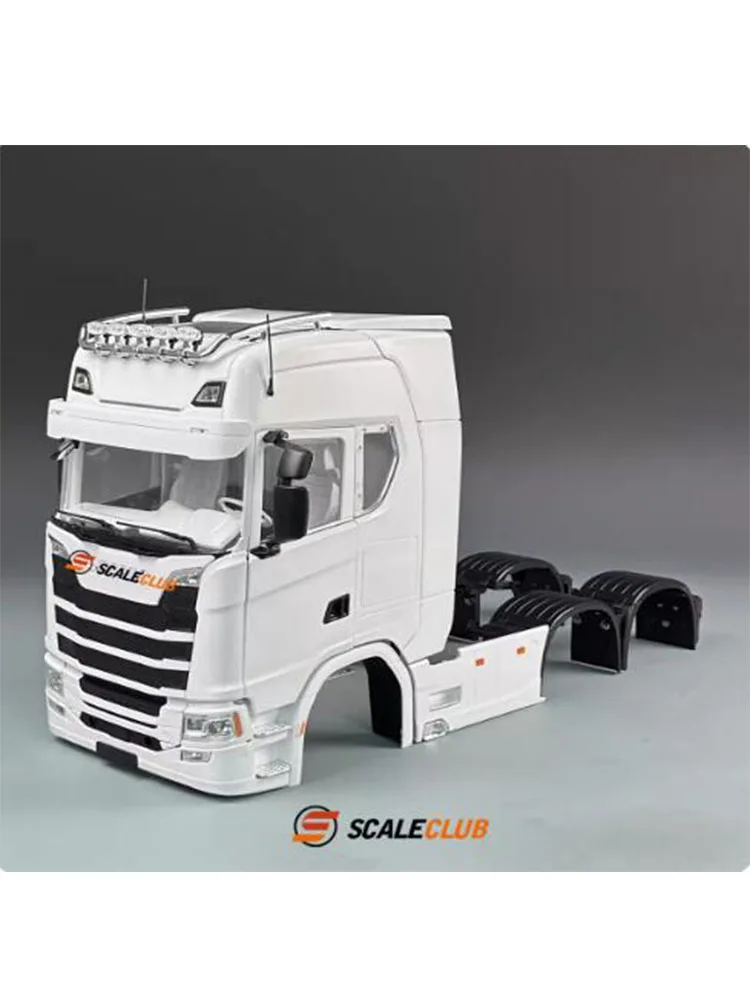 Фото Кабина Scaleclub 770S для 1/14 Tamiya RC, открывающиеся двери кабины с внутренней оболочкой кабины, пульт дистанционного управления, аксессуары для прицепа и грузовика №3