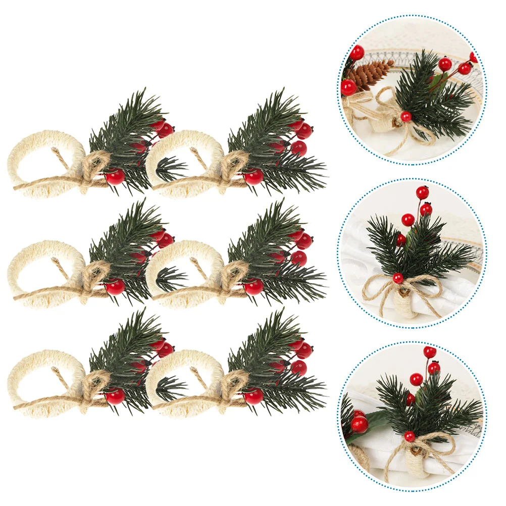 

Napkin Rings Christmas Ring Berry Buckle Buckles Xmas Berries Holders Wreath Table Party Serviette Holder Decorations Decoration