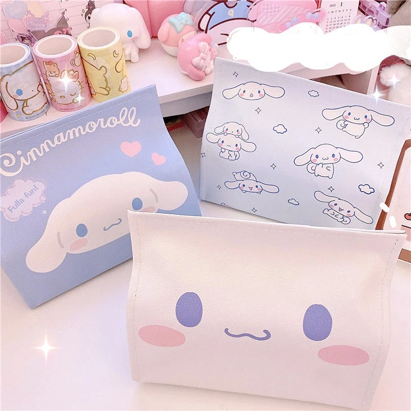 

PU Sanrio Cinnamoroll Dog Tissue Storage Box Dormitory Car Household Tissue Box