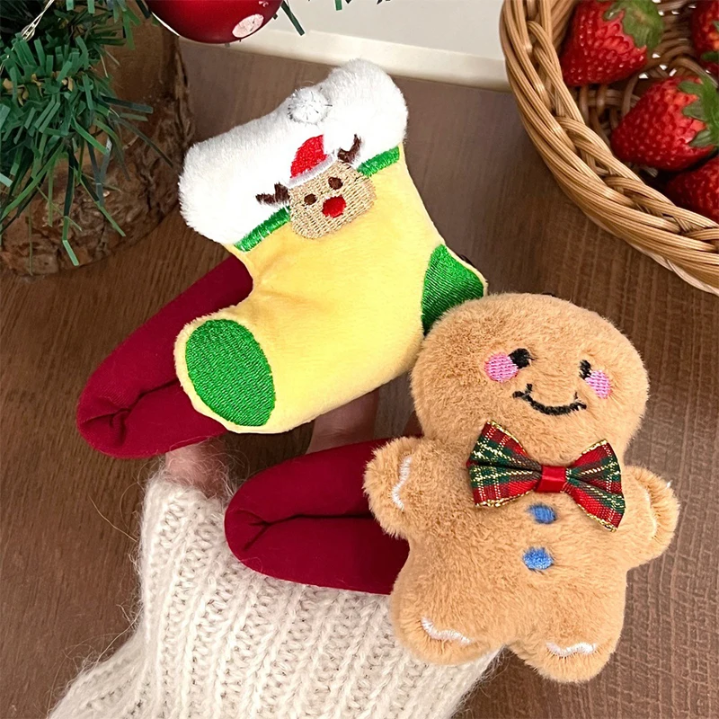 Рождественские плюшевые заколки для волос куклы снеговик рыжий человек заколка