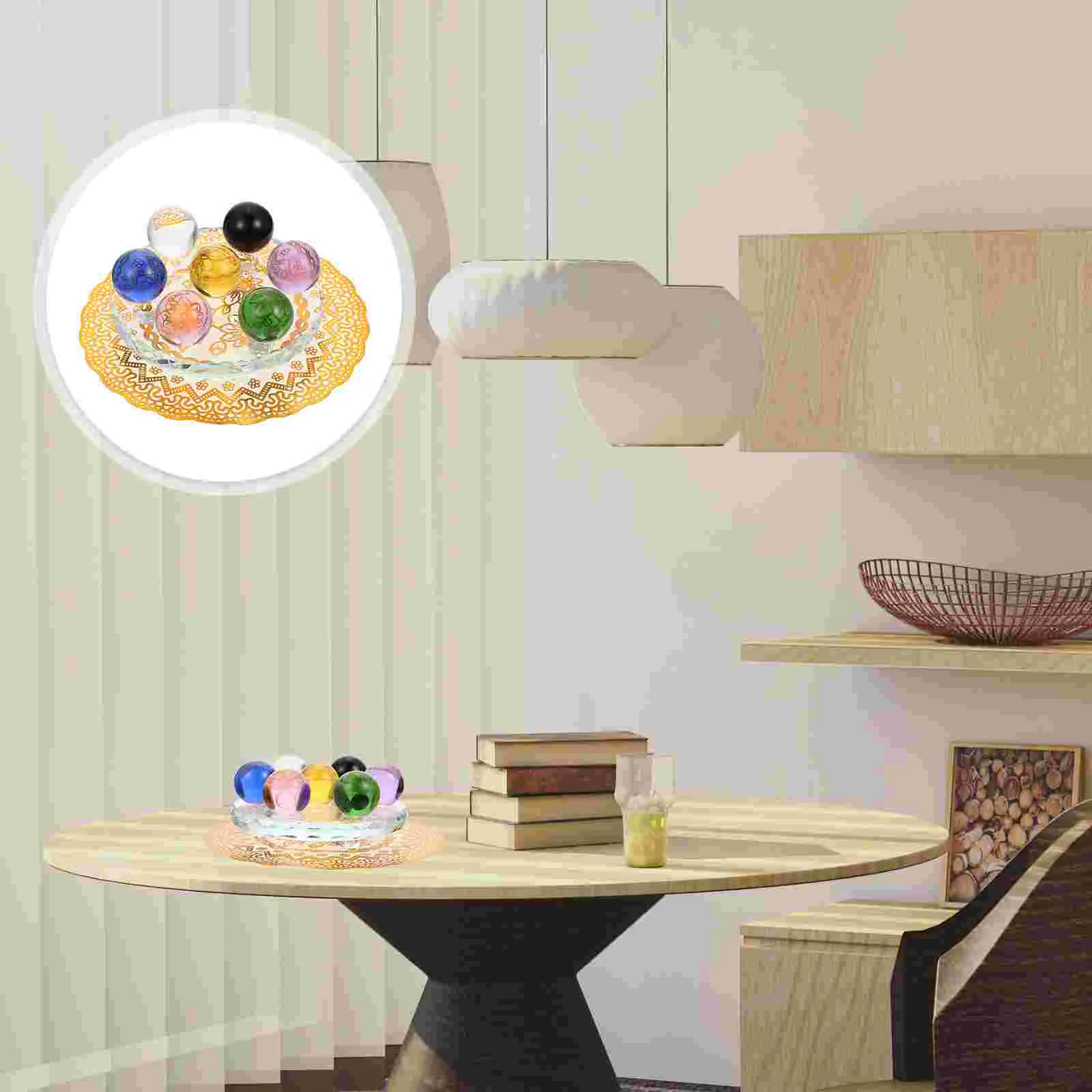 

1 Set Seven Star Group Chakra Crystal Adorns with Base Home Decorations