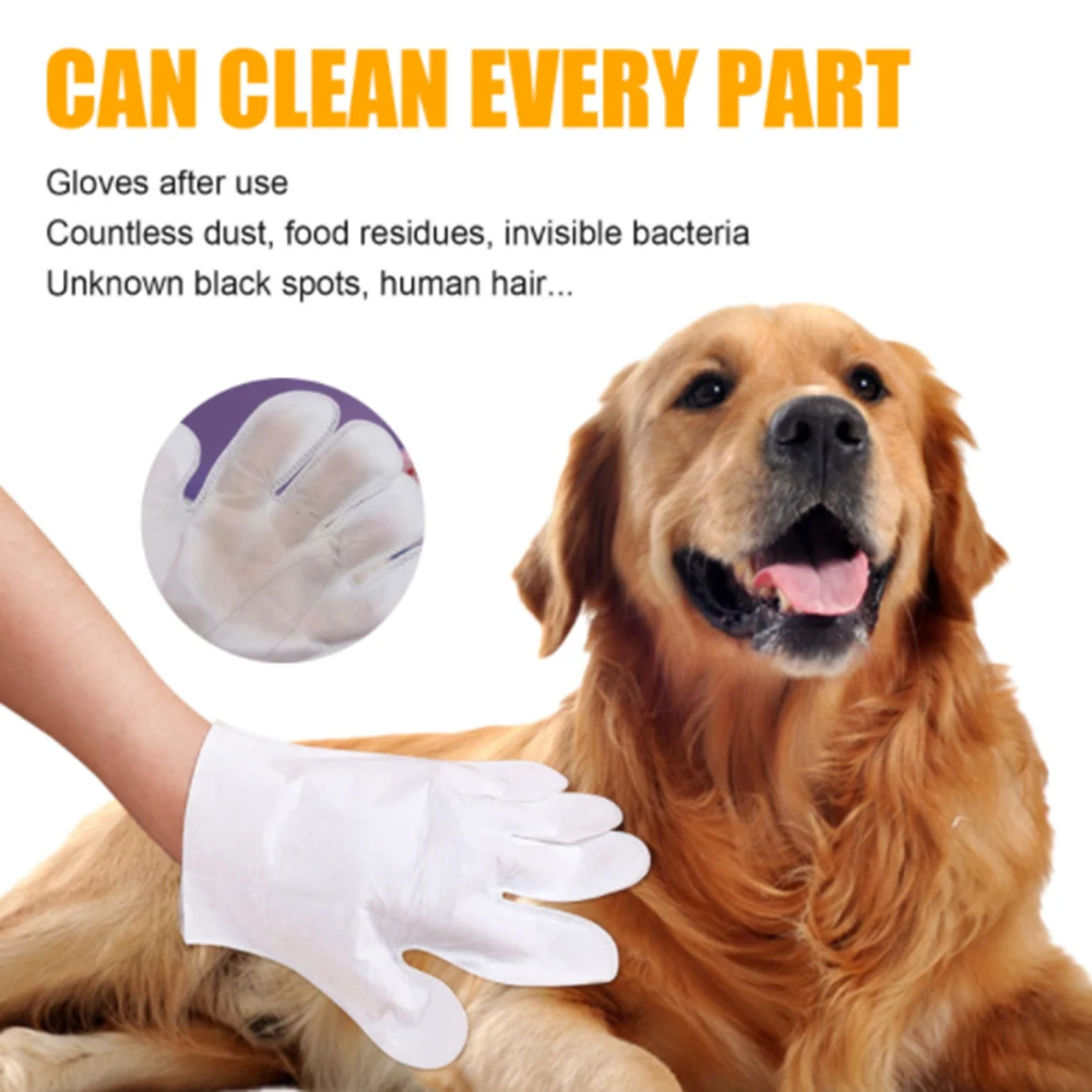 

6pcs Pet Disposable Cleaning Gloves Wash Free Cats Dogs SPA Bath Supplies Massage Non Woven Fabric No Rinse Soft Eye Wipes