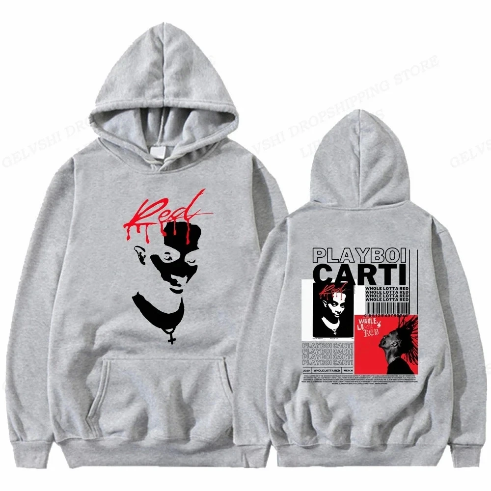 Men's hoodie Oversized sweatshirt Rapper menswear punk Playboi Carti Retro Harajuku coat Tracksuit Christmas sweater