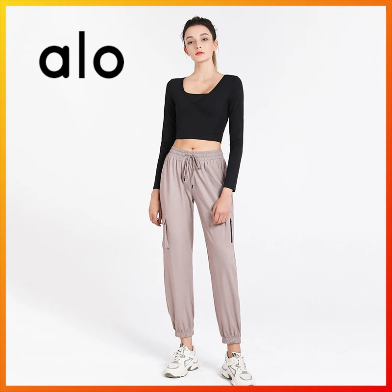 

Alo Yoga Women's Loose Sweatpants Running Fitness Leisure Outdoor Stretch Pants Two-color Polyester Fashion Trend Pants YK046