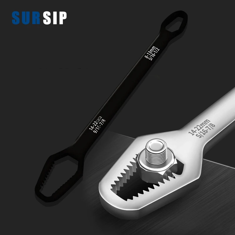 

8-22mm Universal Torx Wrench Double-head Self-tightening Adjustable Wrench Ratchet Spanner Multi-purpose Repair Hand Tools