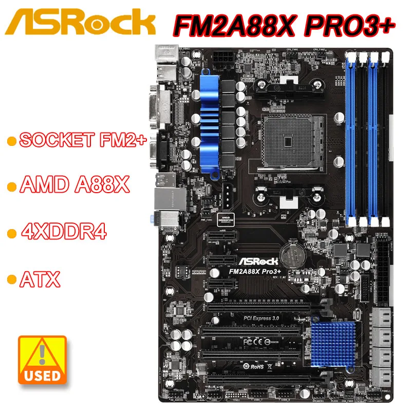 

FM2/FM2 + Материнская плата ASRock FM2A88X Pro + AMD A88X 2 × DDR3 32 Гб PCI-E 2,0 8 × SATA III USB3.0 ATX Поддержка процессора AMD A10/A8/A6/A4