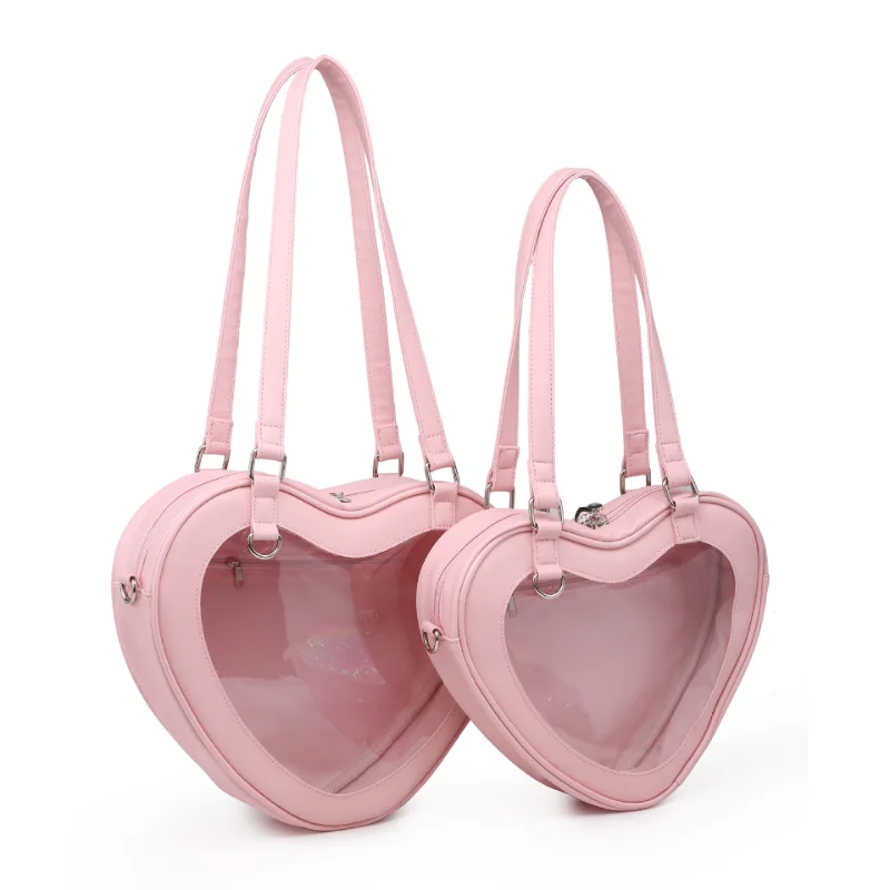 

Japanese Ita Bags Teenage Girls 2023 See Through Sweet Lolita Heart Crossbody Bags JK Uniform Shoulder Bags Bolso Mujer