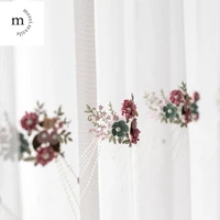 curtains for living room luxury bedroom dining lace embossed a bunch of flower design with beaded tulle sheer korean room decor