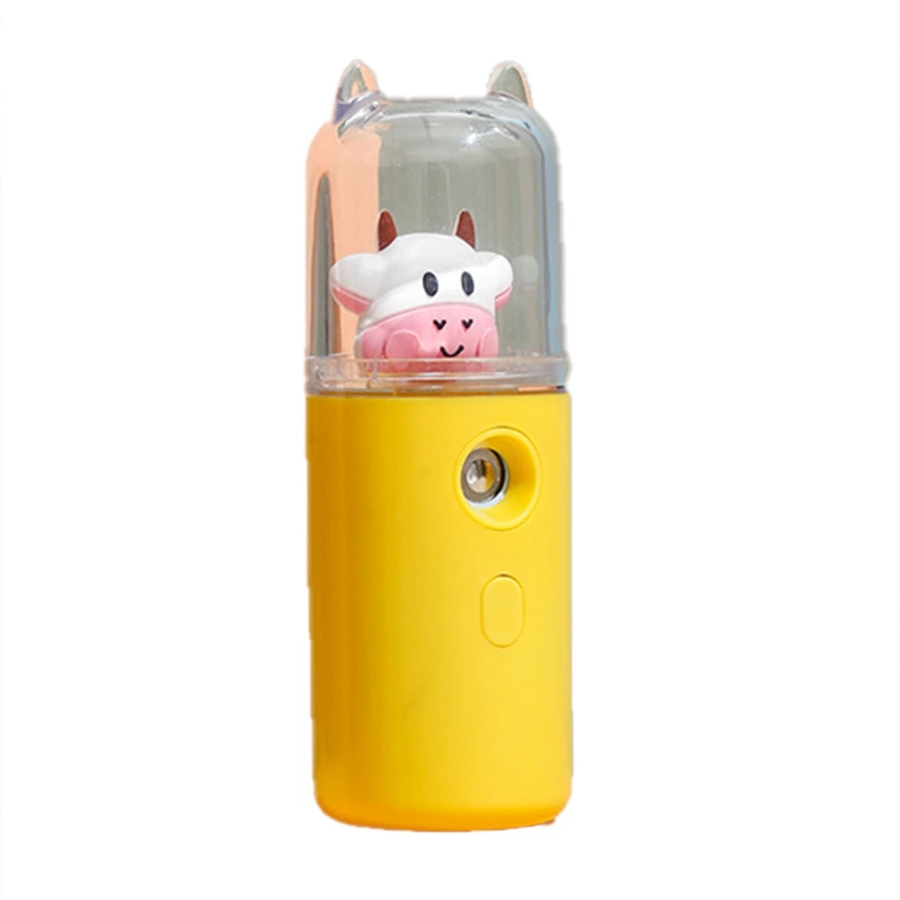 

Увлажнитель воздуха в форме коровы для женщин, Ручной USB-прибор для макияжа, нано-распылитель спирта, желтый