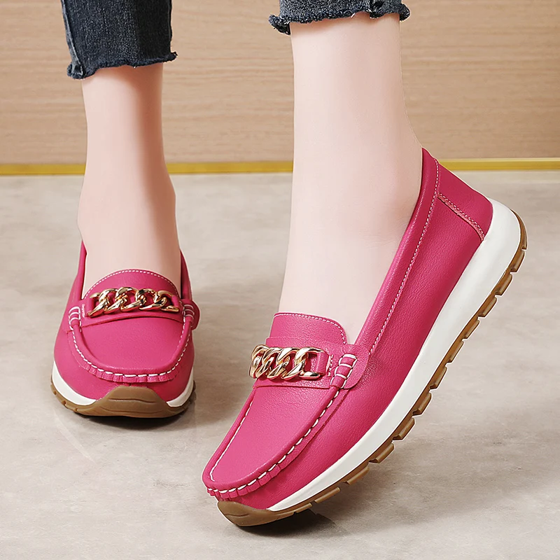 Женская нескользящая повседневная рабочая кожаная женская обувь больших