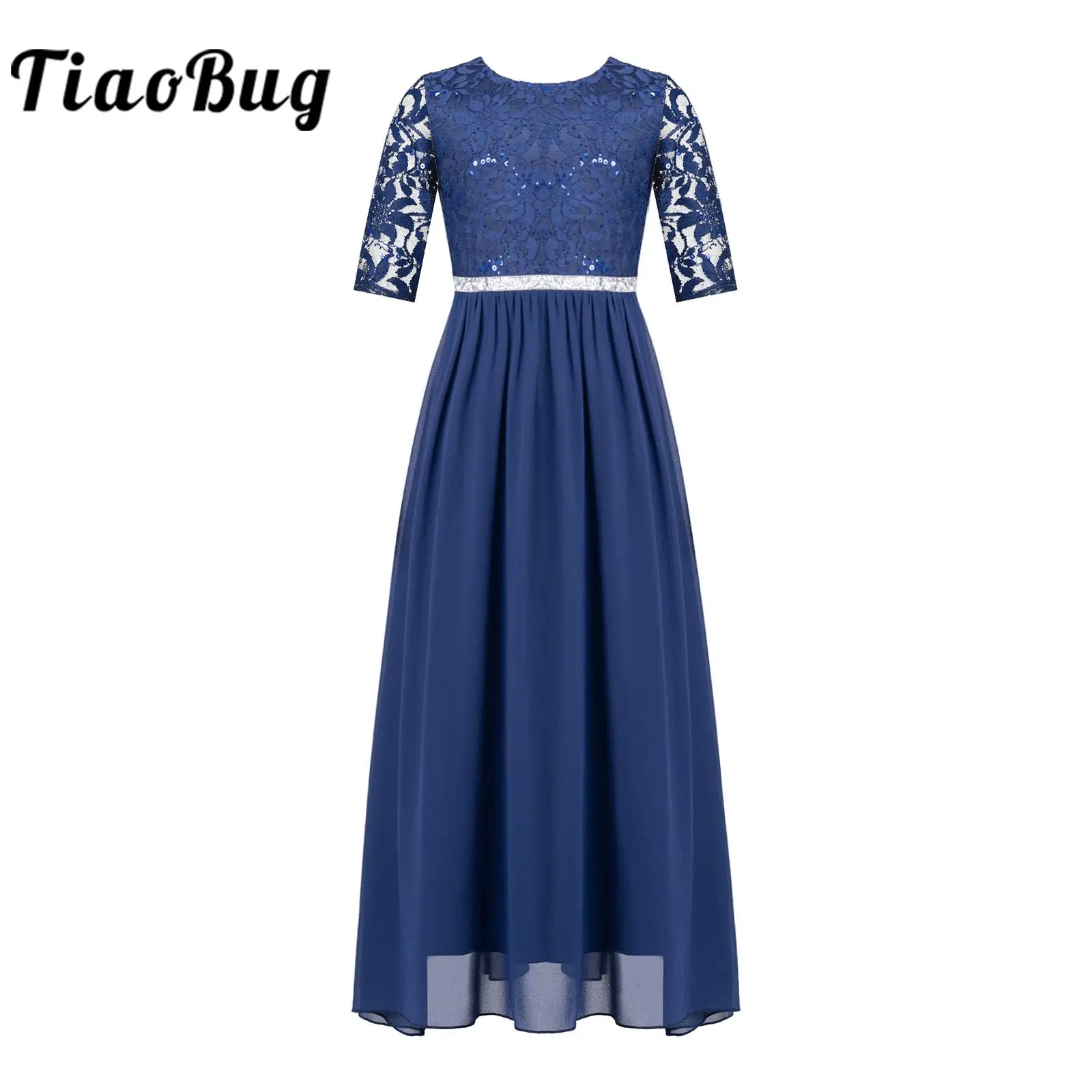 

Elegant Floral Lace Flower Girl Dress Shiny Rhinestone Pageant Wedding Party Dress Children Prom Ball Gown Kids Evening Vestidos