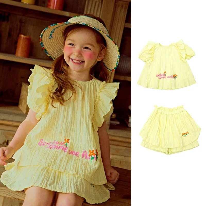 

Новинка лета 2023BE, рубашка и юбка для девочек в Корейском стиле, женская одежда