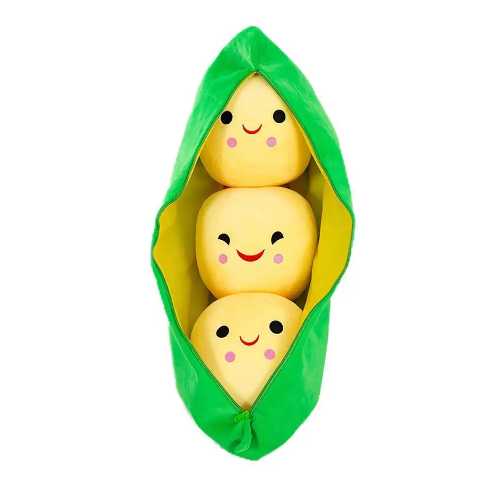 

25-50CM Pea Pod Pillow Doll Pea Stuffed Plant Doll Pea-shaped Pillow Toy Bean Belt Cloth Bag Creative Plush Toy Kids Doll Gift