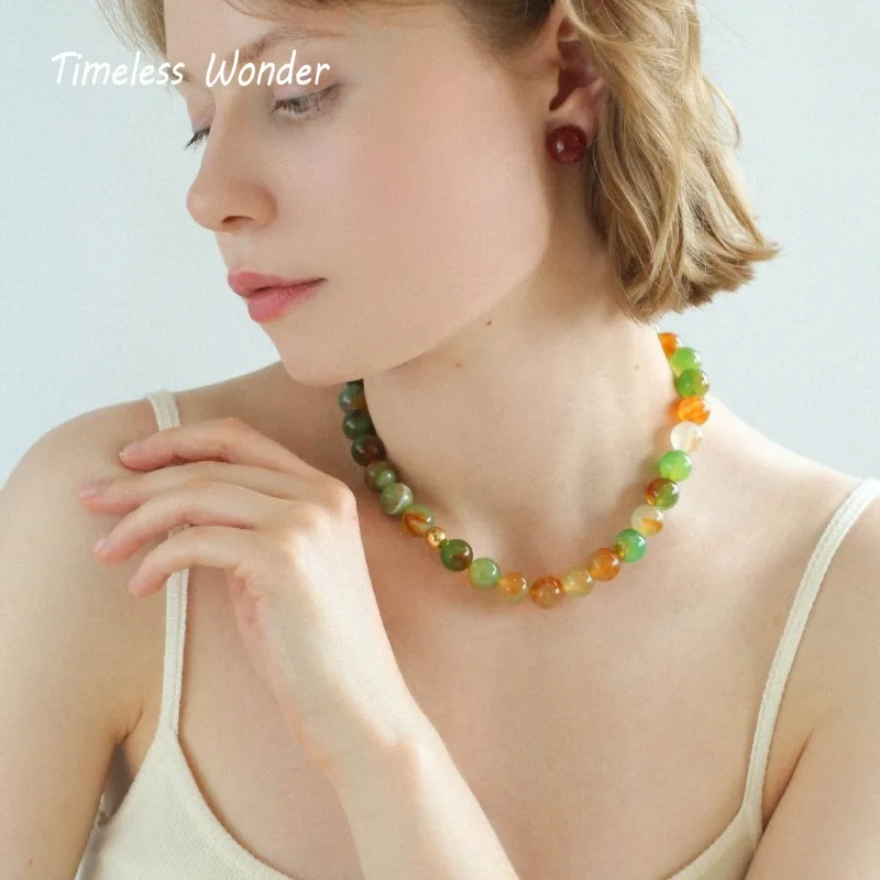 Женское Ожерелье с камнями модельная бижутерия в готическом стиле лето 4526