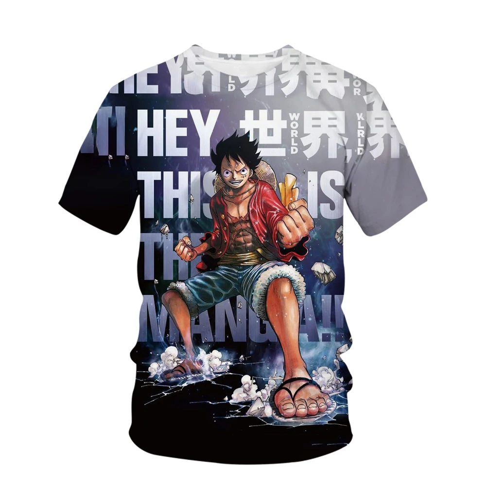 

One Piece men's T-shirt new one-piece men's T-shirt Luffy T-shirt street anime top 3D printing Harajuku cosplay top